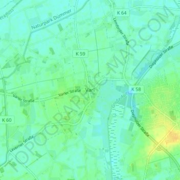 Carte topographique Varl, altitude, relief