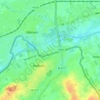 Carte topographique De Barakken, altitude, relief