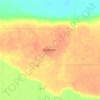 Carte topographique Bateman, altitude, relief