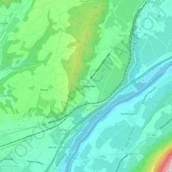 Carte topographique La Chataîgnière, altitude, relief