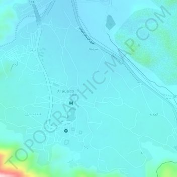 Carte topographique Ar Rustaq, altitude, relief