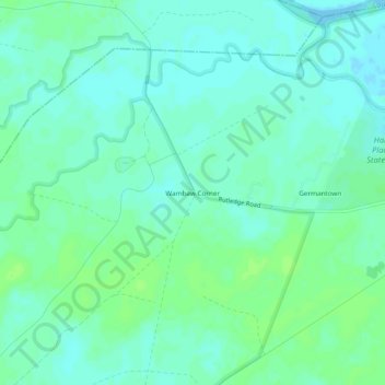 Carte topographique Wambaw Corner, altitude, relief