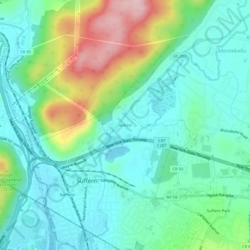 Carte topographique Antrim, altitude, relief