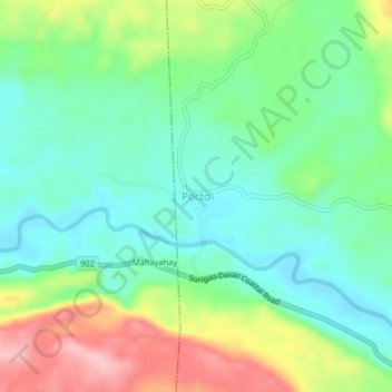 Carte topographique Pocto, altitude, relief