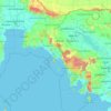 Carte topographique จังหวัดตราด, altitude, relief