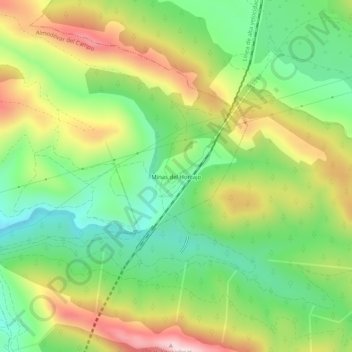 Carte topographique Minas del Horcajo, altitude, relief