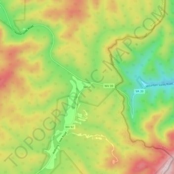 Carte topographique Rimel, altitude, relief