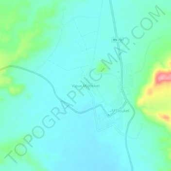 Carte topographique Vieux M'doukel, altitude, relief