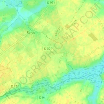 Carte topographique Le Village Pacary, altitude, relief