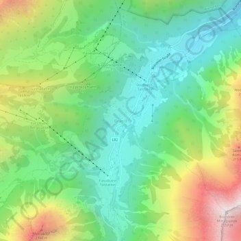 Carte topographique Brand, altitude, relief