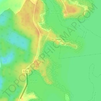 Carte topographique Anse de Jolivet, altitude, relief