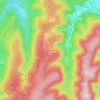 Carte topographique Hasenberg, altitude, relief