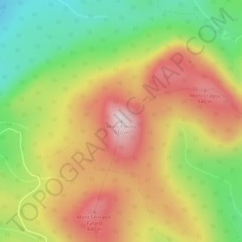 Carte topographique Mont Pointu, altitude, relief