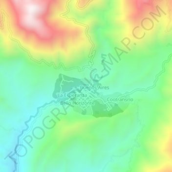 Carte topographique Gaitan, altitude, relief