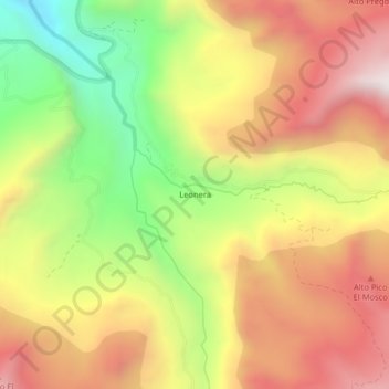 Carte topographique Leonera, altitude, relief
