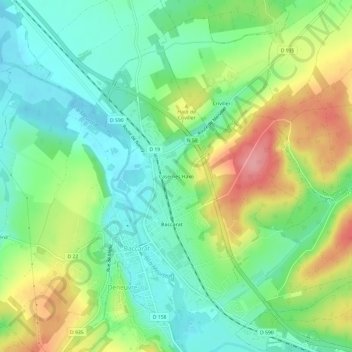 Carte topographique Casernes Haxo, altitude, relief