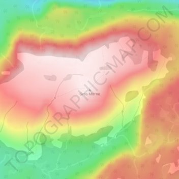 Carte topographique Gros Morne, altitude, relief