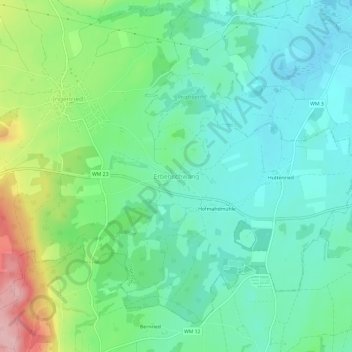 Carte topographique Erbenschwang, altitude, relief