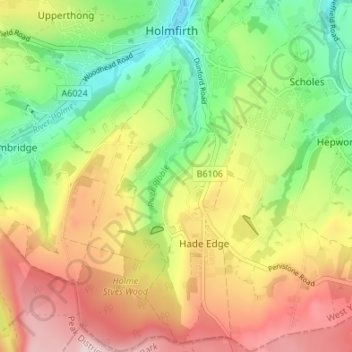 Carte topographique Choppards, altitude, relief