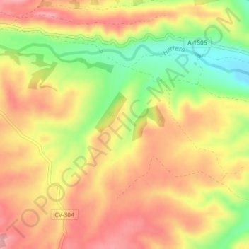 Carte topographique La Plana, altitude, relief