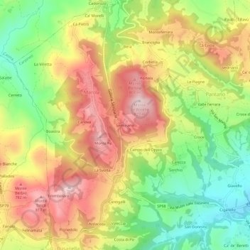 Carte topographique Seminario, altitude, relief