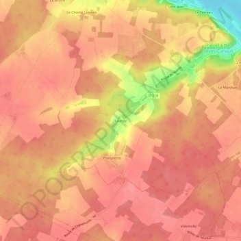 Carte topographique Launay, altitude, relief