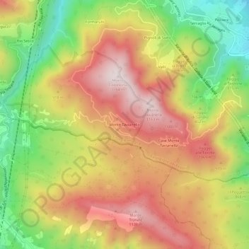 Carte topographique Monte Tavianella, altitude, relief