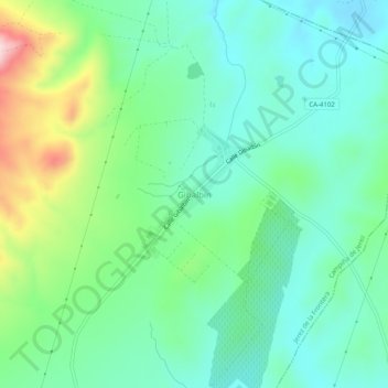 Carte topographique Gibalbín, altitude, relief
