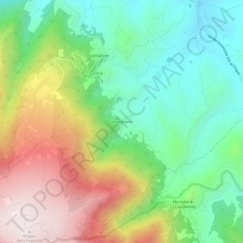 Carte topographique Vestignano, altitude, relief
