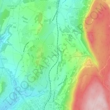 Carte topographique La Lième, altitude, relief
