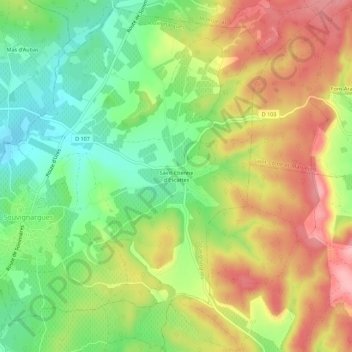 Carte topographique Saint-Etienne d'Escattes, altitude, relief