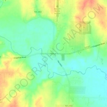 Carte topographique Bolivar, altitude, relief