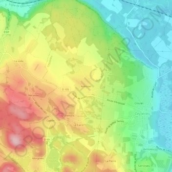 Carte topographique Ardosset, altitude, relief