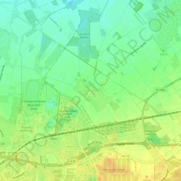 Carte topographique Dornach, altitude, relief