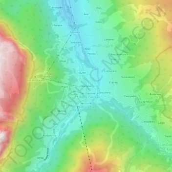 Carte topographique Villa Nöia, altitude, relief