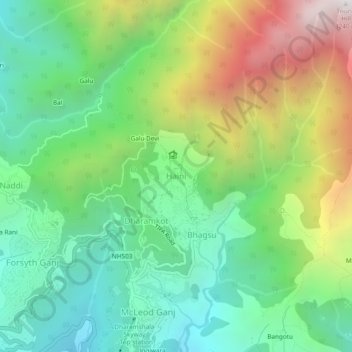 Carte topographique Haini, altitude, relief