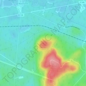 Carte topographique Mont du Tremble, altitude, relief