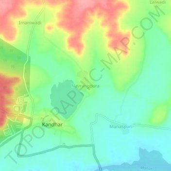 Carte topographique Navrangpura, altitude, relief