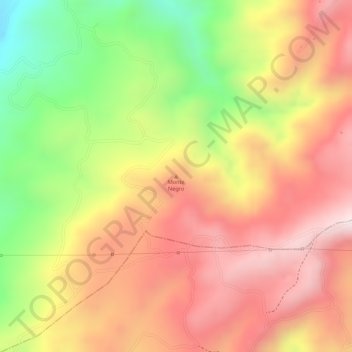 Carte topographique Monte Negro, altitude, relief