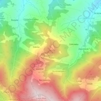 Carte topographique Korab, altitude, relief