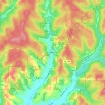 Carte topographique New Moscow, altitude, relief