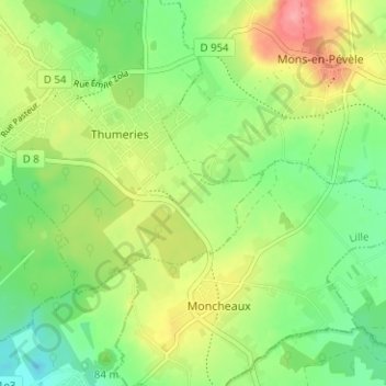 Carte topographique L'Olizier, altitude, relief