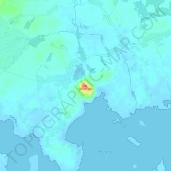 Carte topographique Doon Hill, altitude, relief