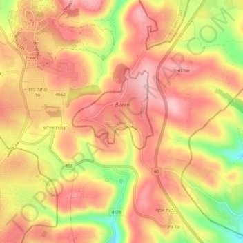Carte topographique Biteen, altitude, relief