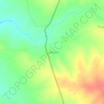 Carte topographique Nagewadi, altitude, relief