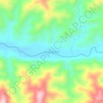 Carte topographique Long Singut, altitude, relief