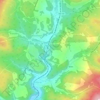 Carte topographique Ocean, altitude, relief
