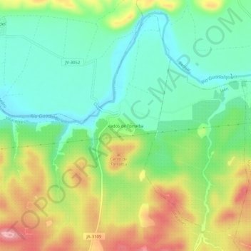 Carte topographique Vados de Torralba, altitude, relief