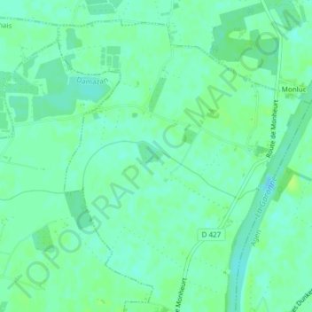 Carte topographique Pont de Lamothe, altitude, relief