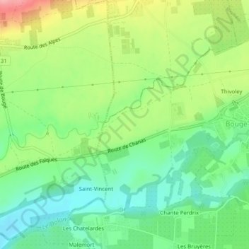 Carte topographique Grange Neuve, altitude, relief